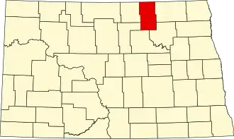 Locatie van Towner County in North Dakota