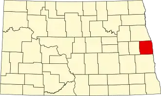 Locatie van Traill County in North Dakota