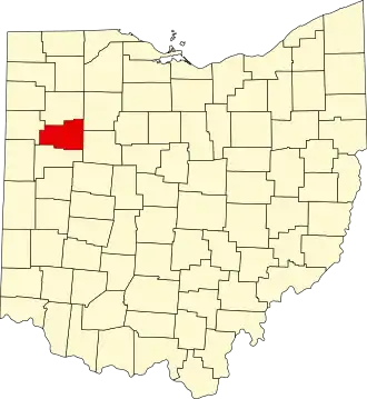 Locatie van Allen County in Ohio