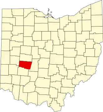 Locatie van Clark County in Ohio