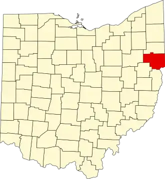 Locatie van Columbiana County in Ohio