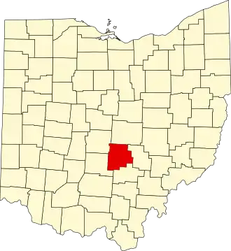 Locatie van Fairfield County in Ohio
