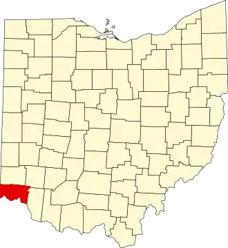 Locatie van Hamilton County in Ohio