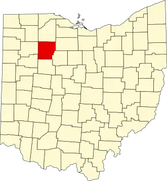 Locatie van Hancock County in Ohio