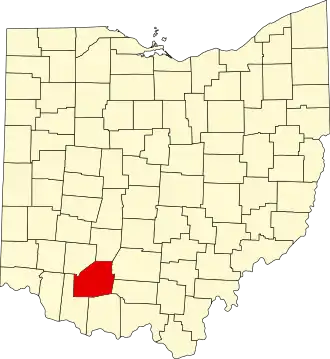 Locatie van Highland County in Ohio