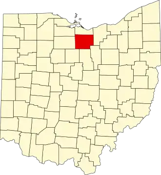 Locatie van Huron County in Ohio