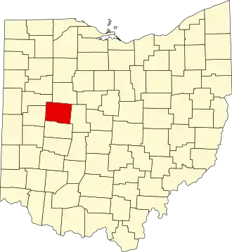 Locatie van Logan County in Ohio