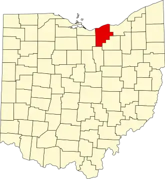Locatie van Lorain County in Ohio