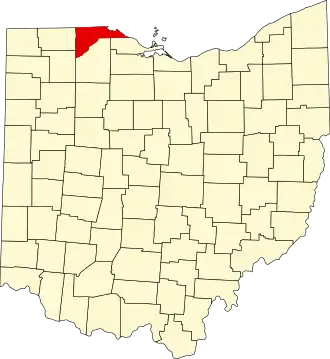 Locatie van Lucas County in Ohio