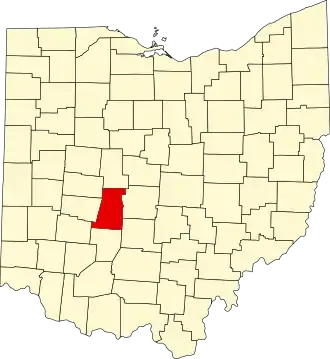 Locatie van Madison County in Ohio