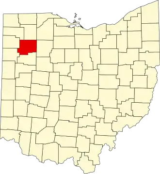 Locatie van Putnam County in Ohio