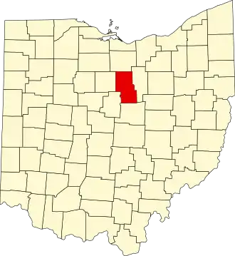 Locatie van Richland County in Ohio