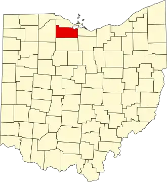 Locatie van Sandusky County in Ohio