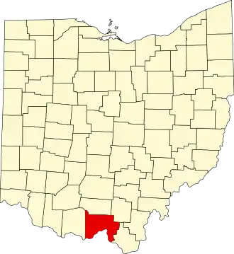 Locatie van Scioto County in Ohio