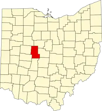 Locatie van Union County in Ohio