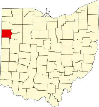 Locatie van Van Wert County in Ohio