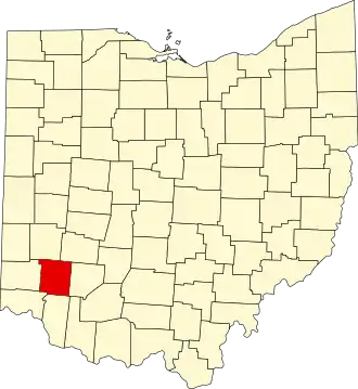 Locatie van Warren County in Ohio