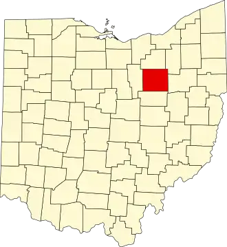 Locatie van Wayne County in Ohio