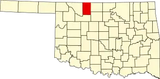 Locatie van Alfalfa County in Oklahoma