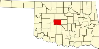 Locatie van Canadian County in Oklahoma