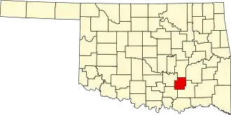 Locatie van Coal County in Oklahoma