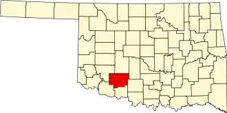 Locatie van Comanche County in Oklahoma