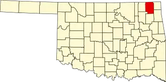 Locatie van Craig County in Oklahoma