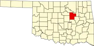 Locatie van Creek County in Oklahoma