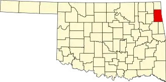 Locatie van Delaware County in Oklahoma