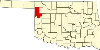 Locatie van Ellis County in Oklahoma