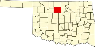 Locatie van Garfield County in Oklahoma