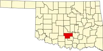 Locatie van Garvin County in Oklahoma