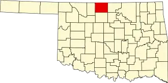 Locatie van Grant County in Oklahoma