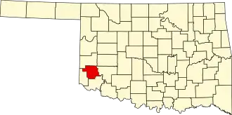 Locatie van Greer County in Oklahoma