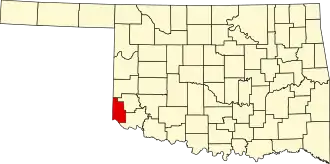 Locatie van Harmon County in Oklahoma