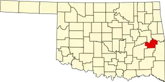 Locatie van Haskell County in Oklahoma