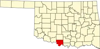 Locatie van Jefferson County in Oklahoma