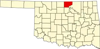 Locatie van Kay County in Oklahoma
