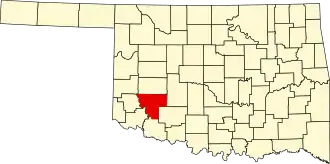 Locatie van Kiowa County in Oklahoma