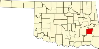 Locatie van Latimer County in Oklahoma