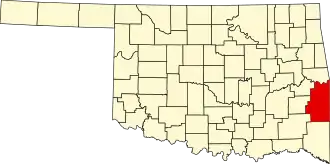 Locatie van Le Flore County in Oklahoma