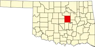 Locatie van Lincoln County in Oklahoma
