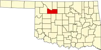 Locatie van Major County in Oklahoma
