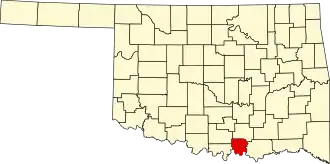 Locatie van Marshall County in Oklahoma