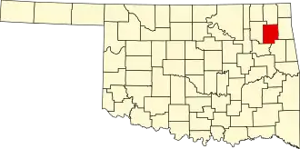 Locatie van Mayes County in Oklahoma
