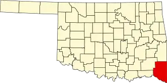Locatie van McCurtain County in Oklahoma