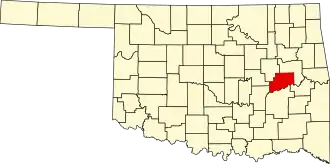 Locatie van McIntosh County in Oklahoma