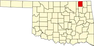 Locatie van Nowata County in Oklahoma