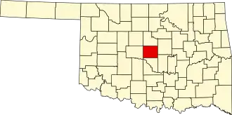 Locatie van Oklahoma County in Oklahoma