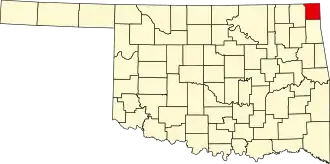 Locatie van Ottawa County in Oklahoma